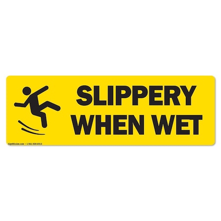 Slippery When Wet 16in Non-Slip Floor Marker, 12PK